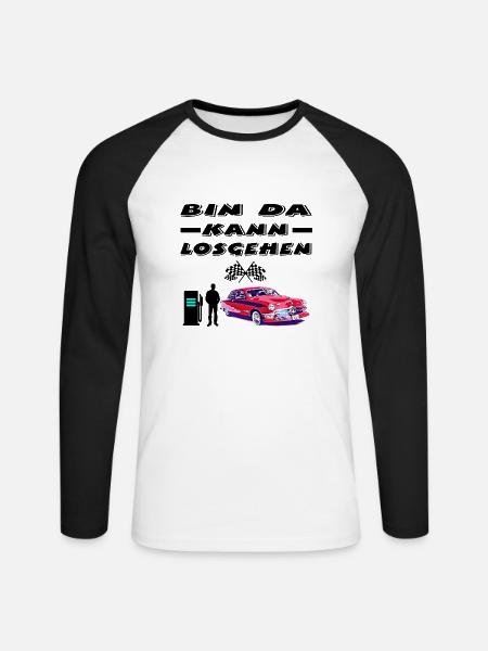 Auto - Unisex Baseballshirt langarm - Weiß/Schwarz