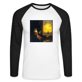 Secret Symbolism - Unisex Long Sleeve Baseball T-Shirt - white/black - Front - Nik (191cm)
