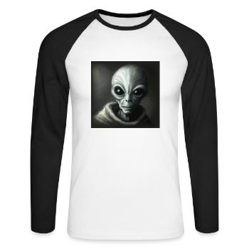 Alien - Unisex Long Sleeve Baseball T-Shirt - white/black - Front - Nik (191cm)