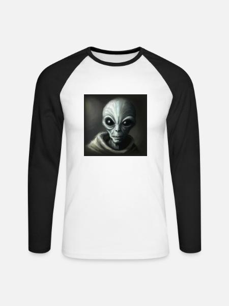 Alien - Unisex Long Sleeve Baseball T-Shirt - white/black