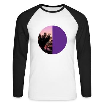 T-Shirt Urlaub Strand Palmen Ferien Sommer Sonne - Unisex Baseballshirt langarm - Weiß/Schwarz - Vorne - Nik (191cm)