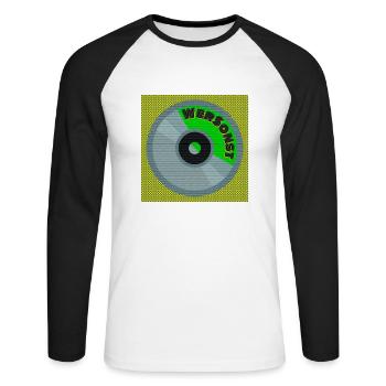 WerSonst - Fashion and Accessoires - Unisex Baseballshirt langarm - Weiß/Schwarz - Vorne - Nik (191cm)