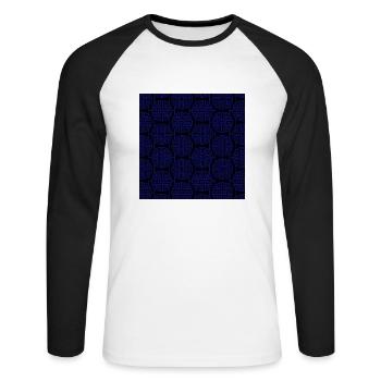 Chinesisches Muster - Unisex Baseballshirt langarm - Weiß/Schwarz - Vorne - Nik (191cm)