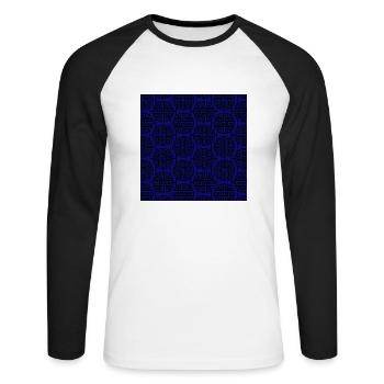 Chinesisches Muster - Unisex Baseballshirt langarm - Weiß/Schwarz - Vorne - Nik (191cm)