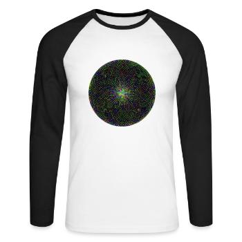 Muster - Unisex Baseballshirt langarm - Weiß/Schwarz - Vorne - Nik (191cm)