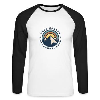 Rustikal Gebirge - Unisex Baseballshirt langarm - Weiß/Schwarz - Vorne - Nik (191cm)