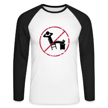 No relaxing zone sign - Unisex Long Sleeve Baseball T-Shirt - white/black - Front - Nik (191cm)