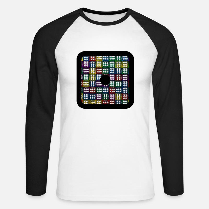Cubesss 2 - Unisex Baseballshirt langarm - Weiß/Schwarz