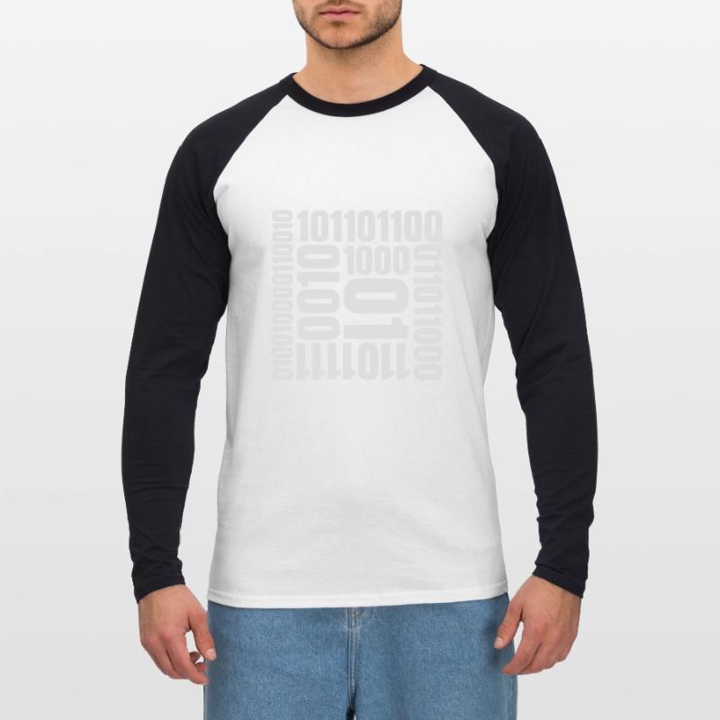 Binary Code Program Language Unisex Long Sleeve Baseball T-Shirt