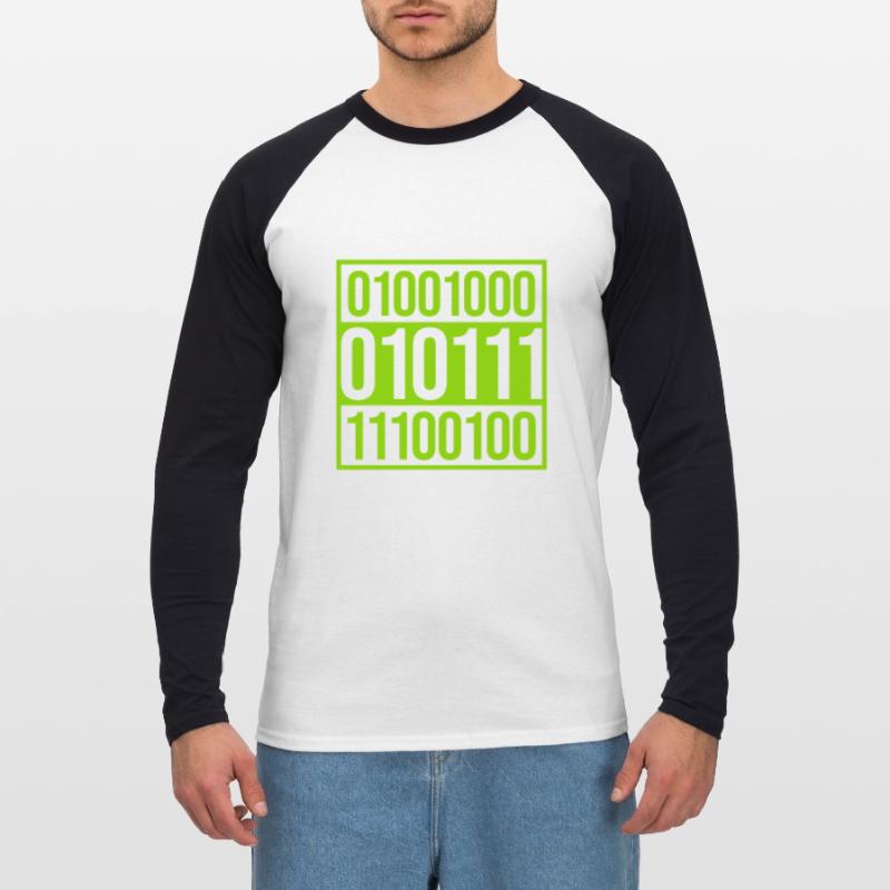 Binary Code Program Language Unisex Long Sleeve Baseball T-Shirt