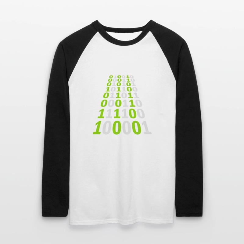 Langage de programme de code binaire T-shirt baseball manches longues Homme