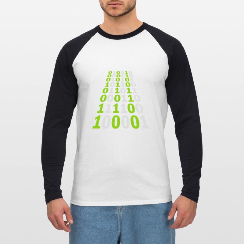 Langage de programme de code binaire T-shirt baseball manches longues Homme