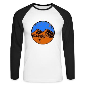 Montagnes du ciel étoilé - T-shirt baseball manches longues Homme - blanc/noir - Devant - Nik (191cm)