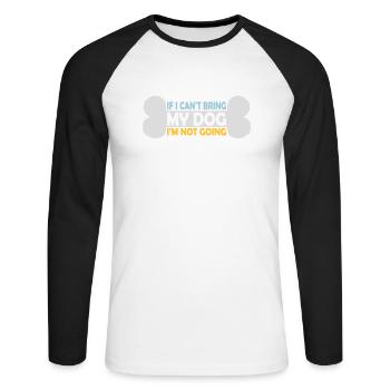 Citation Apportez mon chien - T-shirt baseball manches longues Homme - blanc/noir - Devant - Nik (191cm)