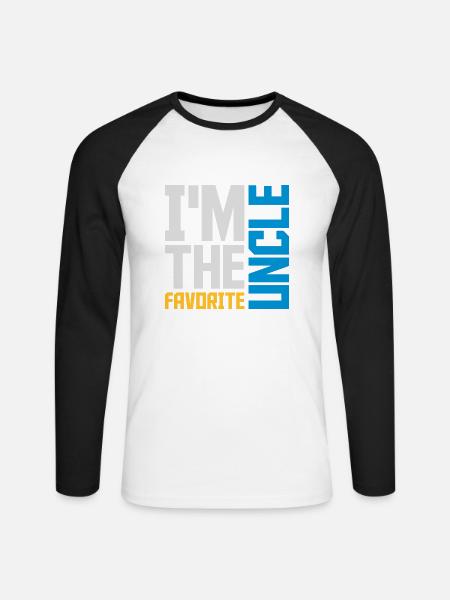at The Favorite Uncle - Unisex Long Sleeve Baseball T-Shirt - white/black