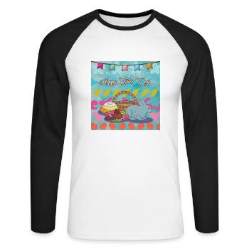 Frohe Weihnachten, Weihnachten. - Unisex Baseballshirt langarm - Weiß/Schwarz - Vorne - Nik (191cm)