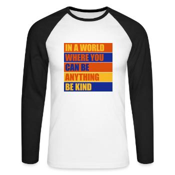 Vous pouvez être gentil - T-shirt baseball manches longues Homme - blanc/noir - Devant - Nik (191cm)