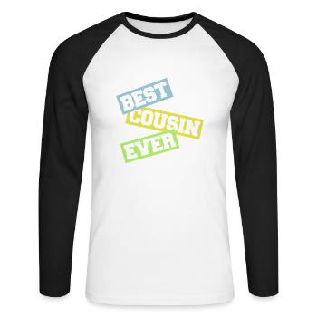 best cousin ever quote - Unisex Long Sleeve Baseball T-Shirt - white/black - Front - Nik (191cm)