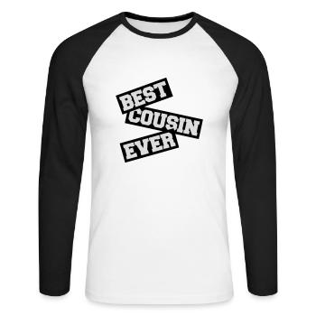 best cousin ever quote - Unisex Long Sleeve Baseball T-Shirt - white/black - Front - Nik (191cm)
