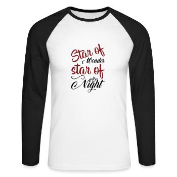 Étoile de merveille étoile de nuit - T-shirt baseball manches longues Homme - blanc/noir - Devant - Nik (191cm)