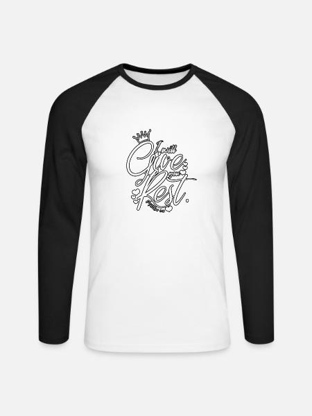 I will Give rest - Unisex Baseballshirt langarm - Weiß/Schwarz