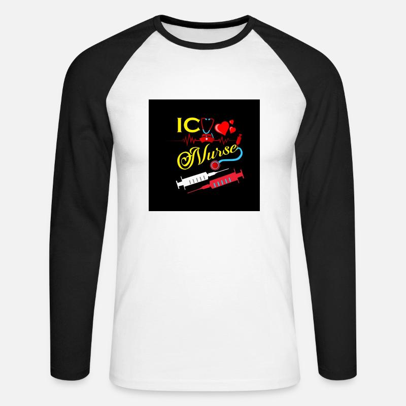 Nurse Injection Design - Unisex Baseballshirt langarm - Weiß/Schwarz