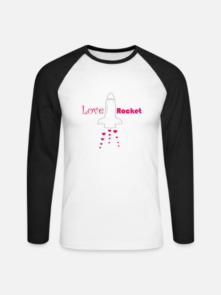 Love Rocket - Unisex Long Sleeve Baseball T-Shirt - white/black