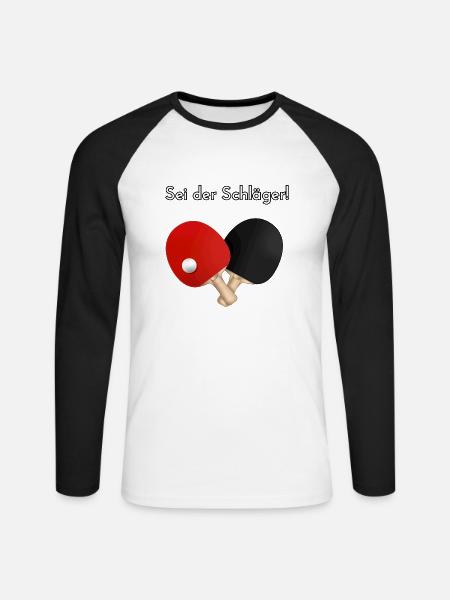 Sei der Schläger Shirt max - Unisex Baseballshirt langarm - Weiß/Schwarz