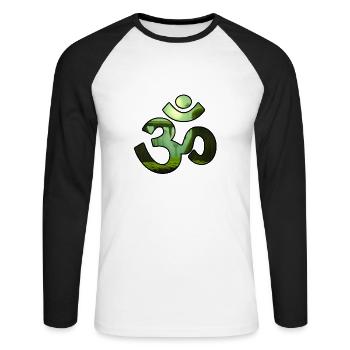 JUNGLE OM - T-shirt baseball manches longues Homme - blanc/noir - Devant - Nik (191cm)