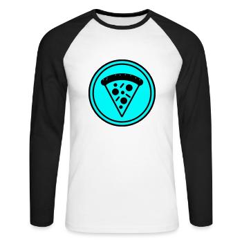 Cercle d'icône de pizza - T-shirt baseball manches longues Homme - blanc/noir - Devant - Nik (191cm)