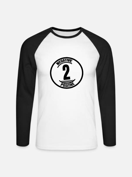 Negativ zu Positiv - Unisex Baseballshirt langarm - Weiß/Schwarz