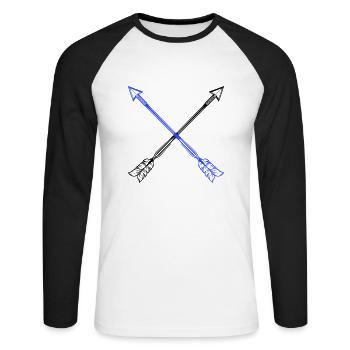 Flèches - T-shirt baseball manches longues Homme - blanc/noir - Devant - Nik (191cm)