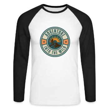 Sports de montagne Randonnée Aventure Nature. Drôles de dictons - T-shirt baseball manches longues Homme - blanc/noir - Devant - Nik (191cm)