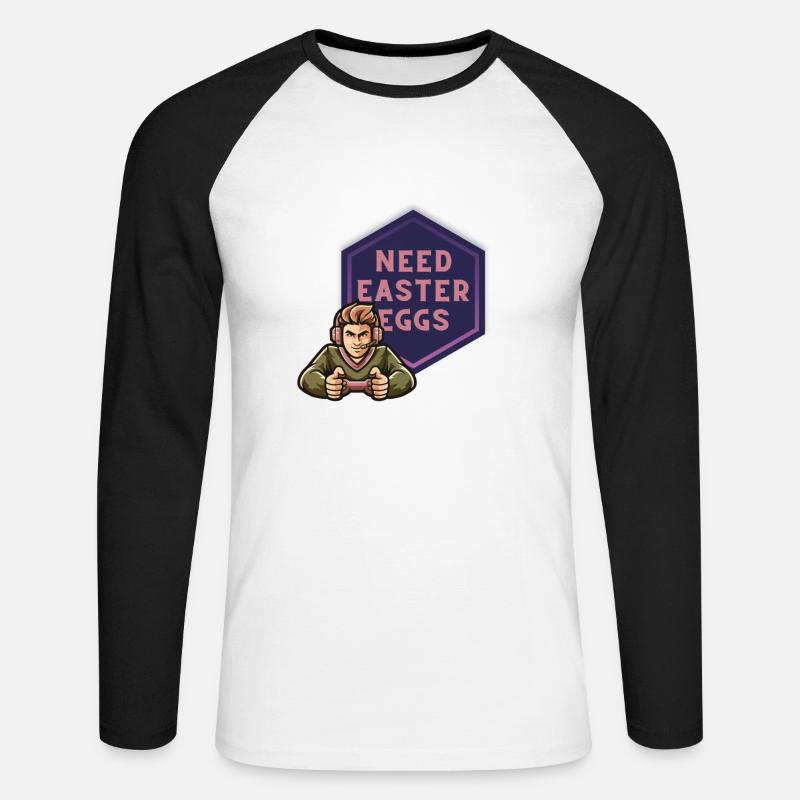 Need Easter Eggs - Unisex Baseballshirt langarm - Weiß/Schwarz