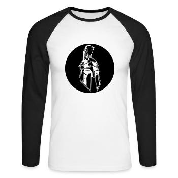 Sparta Helmet - Unisex Long Sleeve Baseball T-Shirt - white/black - Front - Nik (191cm)