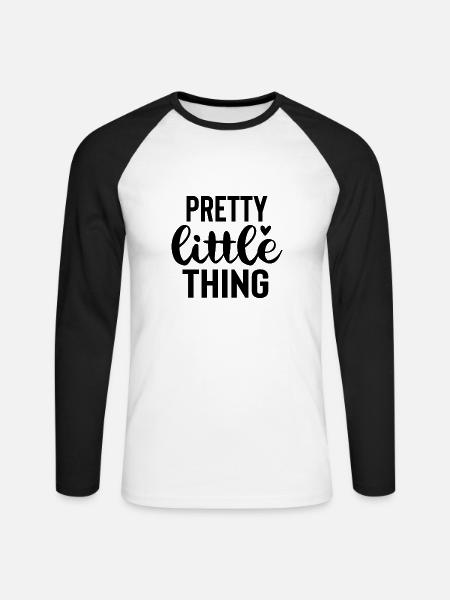 Pretty Little Thing - Unisex Baseballshirt langarm - Weiß/Schwarz