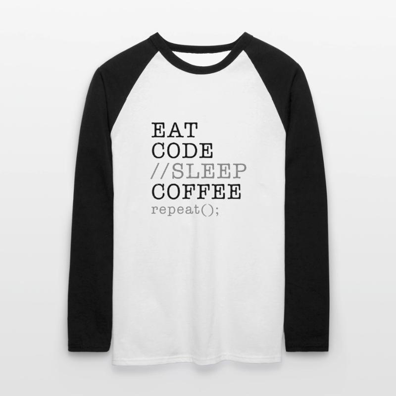 Informatik Python Programmierer essen Code Schlaf Unisex Baseballshirt langarm