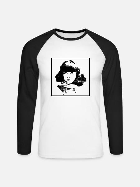Frau Porträt 46 Maria Gaetana Agnesi - Unisex Baseballshirt langarm - Weiß/Schwarz