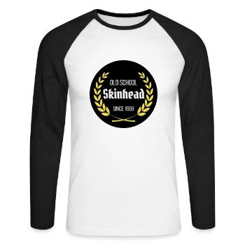 Skinhead Old Union depuis 1969 - T-shirt baseball manches longues Homme - blanc/noir - Devant - Nik (191cm)