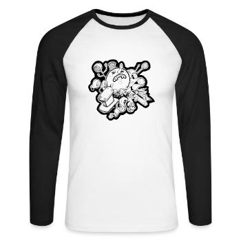 Celestial - Unisex Long Sleeve Baseball T-Shirt - white/black - Front - Nik (191cm)
