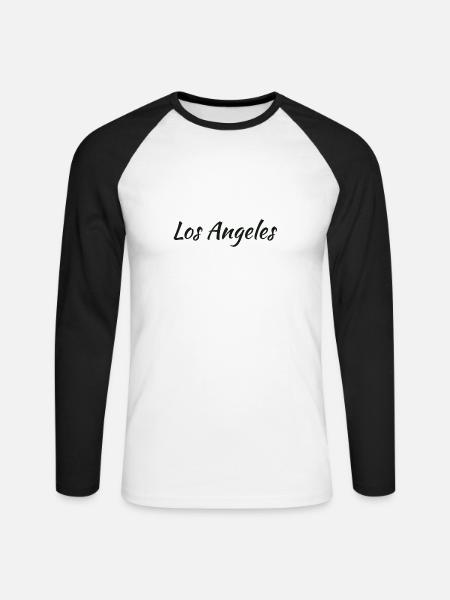 Los Angeles - Unisex Baseballshirt langarm - Weiß/Schwarz