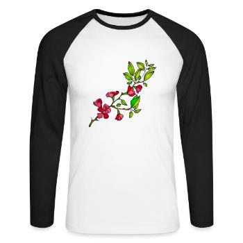 Flowers - Unisex Long Sleeve Baseball T-Shirt - white/black - Front - Nik (191cm)
