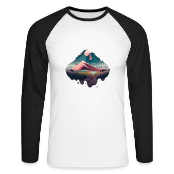 SURREAL - Unisex Long Sleeve Baseball T-Shirt - white/black - Front - Nik (191cm)