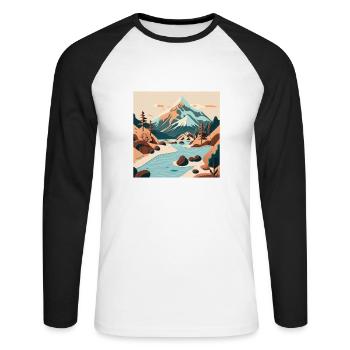 SURREAL - Unisex Long Sleeve Baseball T-Shirt - white/black - Front - Nik (191cm)