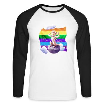 Pride mal anders - Unisex Baseballshirt langarm - Weiß/Schwarz - Vorne - Nik (191cm)