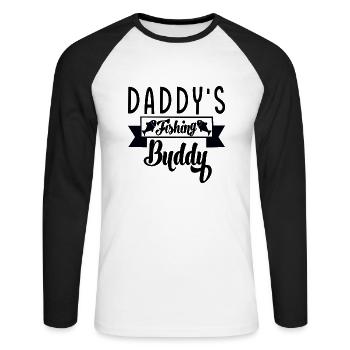 Daddy ́s Fishing Buddy - Unisex Long Sleeve Baseball T-Shirt - white/black - Front - Nik (191cm)