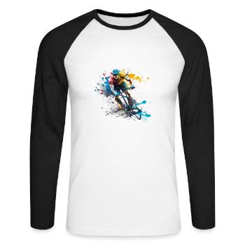 Cyclist - Unisex Long Sleeve Baseball T-Shirt - white/black - Front - Nik (191cm)