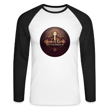 Jesus Christus von Nazareth Glaube Bibel Jesus - Unisex Baseballshirt langarm - Weiß/Schwarz - Vorne - Nik (191cm)