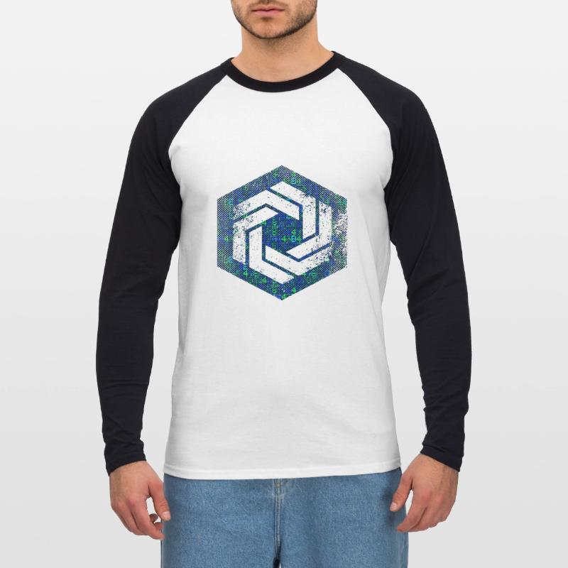Hexagon-Programmierung Programmierer Codierung geometrisch Unisex Baseballshirt langarm