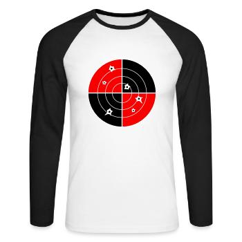 Crosshair shot - Unisex Long Sleeve Baseball T-Shirt - white/black - Front - Nik (191cm)